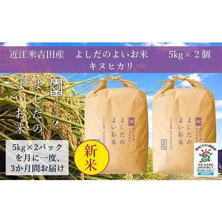 ふるさと納税 令和5年産新米　よしだのよいお米 近江米キヌヒカリ　10kg×3回 滋賀県豊郷町