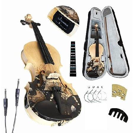 Aliyes Electric Acoustic Violin Set for Beginners Special Designed Gift for Kids Beginner with Hard Case,Bow,Extra Strings Full-size