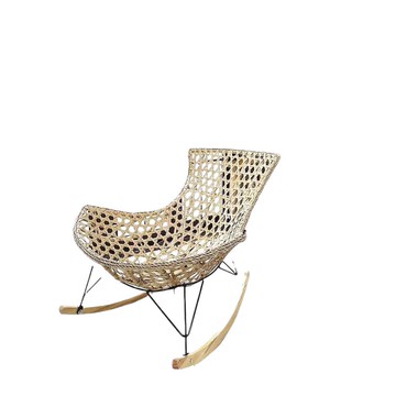 復古搖搖椅家用陽臺休閑單人椅懶人沙發搖椅成人躺椅夏季戶外藤椅[010209DD]