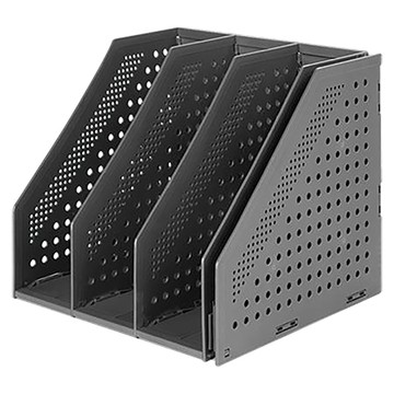 得力Deli開放式四段折疊雜誌箱/E78996/深灰/330x255x243mm