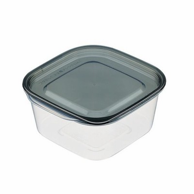 保存容器 楽ちんパック スクエア 容量630ｍｌ クリアーブラック (100円ショップ 100円均一 100均一 100均)