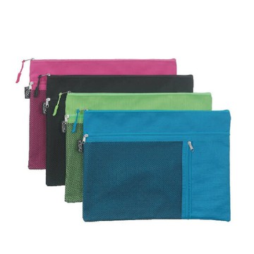 COX 三燕 A4 三層 網格 拉鏈袋 顏色隨機  12個 /包 NO.364H｜領券最高折$220