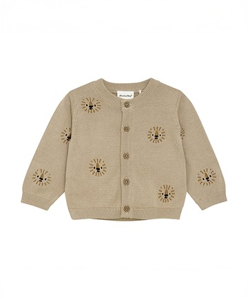 獅子褐色長袖針織外套80cm