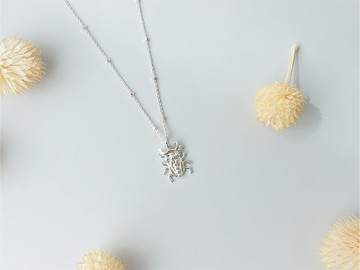 鍬形蟲 Stag Beetle 925純銀 項鍊 義大利製銀鍊