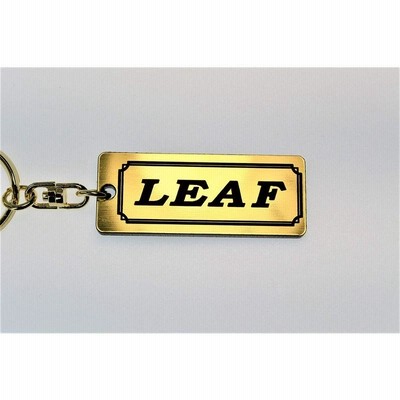 オリジナル LEAF 金黒 ゴールド2重リング キーホルダー ストラップ スマートキーケース キーケース 日産 リーフ ze A-620-1