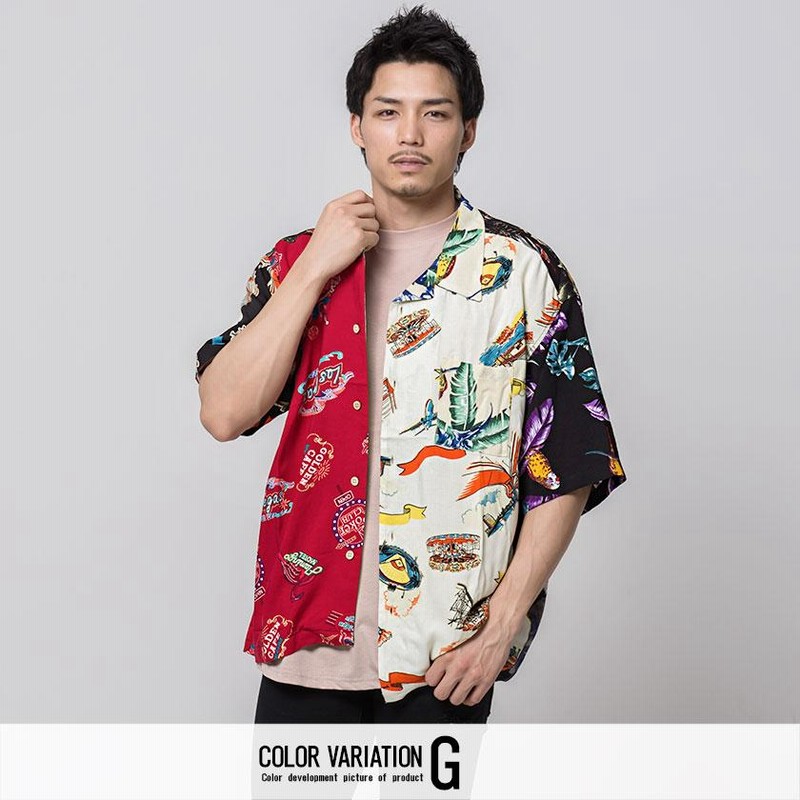 アロハシャツ メンズ VICCI ビッチ 総柄ビッグシルエットアロハ
