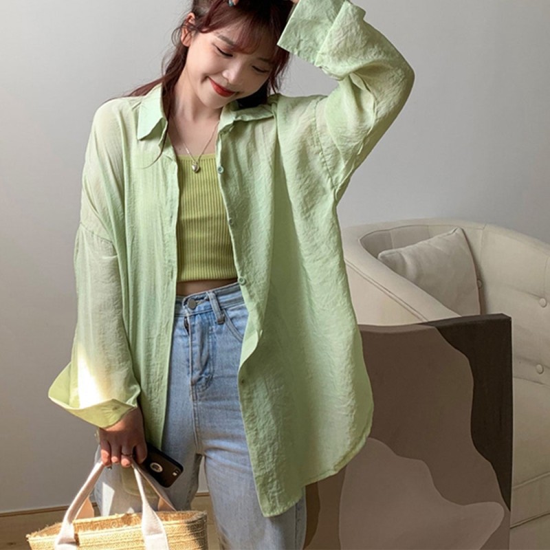 ミニミニストア Miniministore ロングカーディガン 春夏 レディース 長袖 トップス イレギュラーヘム シャツブラウス 透け感 羽織 体型カバー ゆったりロングシャツ ミントグリーン 通販 Lineポイント最大1 0 Get Lineショッピング