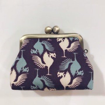 【和夢兔】京都宇治小型口金包-鳳凰(紫)