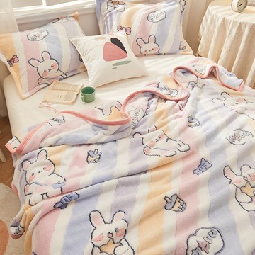 加厚珊瑚絨毛毯單人春秋空調毯冬季法蘭絨小毯子辦公室午睡毯蓋毯