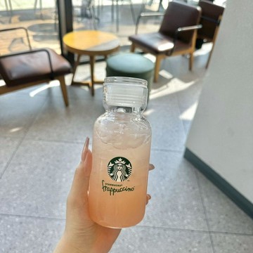 ✨臺灣出貨✨百分號玻璃吸管杯星巴克杯子咖啡杯搖搖杯美式星冰樂牛奶飲料水杯夏季水杯