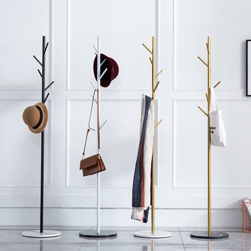 北歐落地衣帽架 鐵輕奢簡約現代大理石金屬創意ins客廳臥室掛衣架