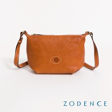 ZODENCE HAN義大利植鞣革斜背包-經典駝