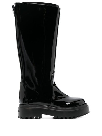 Le Silla - Ranger high-shine boots - women - Vinyl/Goat Skin/Rubber - 37 - Black
