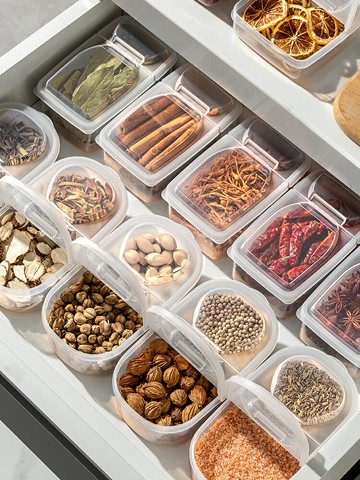 優購生活 日本進口調料盒家用廚房佐料盒香料八角干辣椒花椒收納盒組合套裝