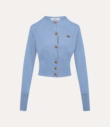 Vivienne Westwood Bea Cropped Cardigan Mako' Cotton French-blue XS Women