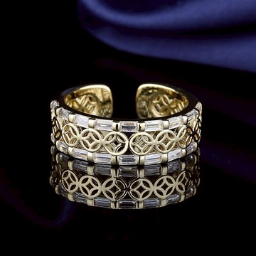 隔日到貨 T鑽金幣 元寶滿貫 發財戒 莫桑鑽 摩星鑽 戒指 S925銀 可調式戒圍 尾戒 A433