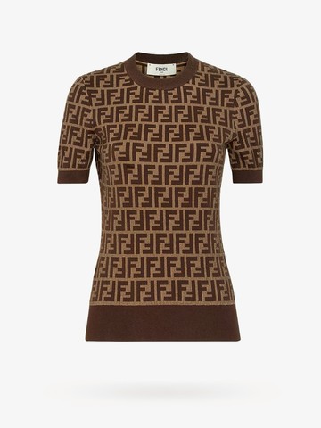 Cotton sweater  with all-over ff motif - FENDI - gender_Woman
