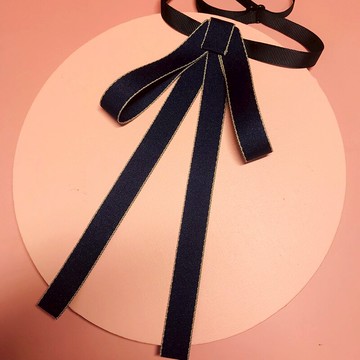 韓版銀行領結女復古職業領花學院風系帶蝴蝶結商務黑色配飾紅胸針