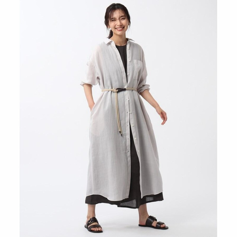 Untitled ふんわり 麻シャツワンピース 153 523 通販 Lineポイント最大get Lineショッピング