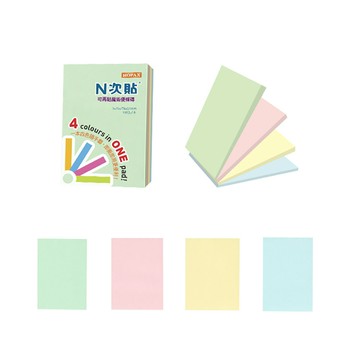 本月熱銷推薦 滿額再折【史代新文具】N次貼 61328 76x51mm 四色(綠.粉紅.黃.藍) 魔術便條紙 (1本100張)