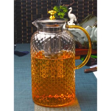超大加厚玻璃茶水過濾茶壺304不銹鋼內膽耐熱水壺蒸煮泡茶壺餐廳