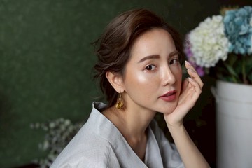 交織迴圈 黃銅珍珠耳環