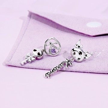 STORY故事銀飾-Kuromi & MyMelody心動系列-酷洛米晶鑽造型耳環