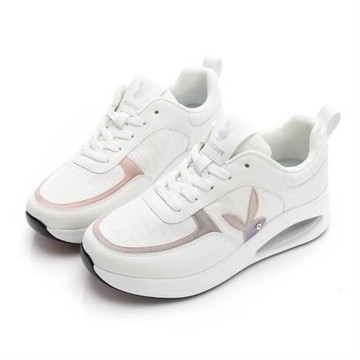 【PLAYBOY】玩色派對抗震增高氣墊鞋-PY1057白