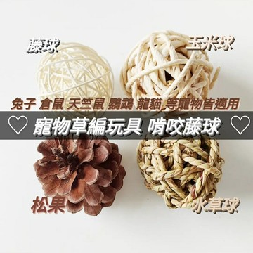 【鼠勾乙】寵物草編玩具球 倉鼠 兔子  磨牙球 啃咬玩具 小寵玩具球 鸚鵡 草球 藤球 手工編織 天然磨牙玩具