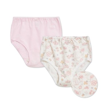 花徑小兔女童三角褲-2入 (鋅纖維布+銀離子抗菌內襠)