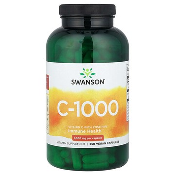 Swanson Vitamins, C-1000，玫瑰果維生素 C，250 粒全素膠囊