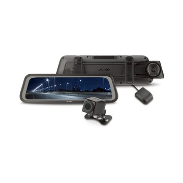 (獨家贈-後鏡頭支架)含安裝 Mio MiVue R750D 雙鏡星光級全屏觸控式電子後視鏡(送-32G卡)R45630