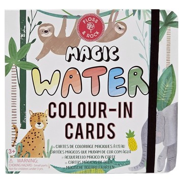 FLOSS&ROCK 水畫卡 - 野生動物，顏色鮮豔多元，培養美感與繪畫樂趣，輕巧便攜，3歲以上適用  1組