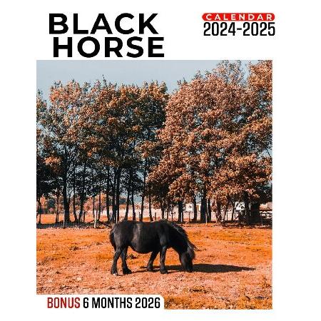 Black Horse Calendar 2024 2025: 30 Months Calendar Black Horse Jan 2024 to Jun 2026, 17" x 22" Opened, Thick ＆ Sturdy Paper, Great Gift For Organiz