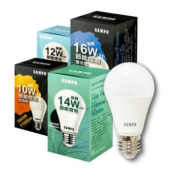 SAMPO 【2入】14W LED E27 球泡燈 全電壓 省電 節能 燈泡(白光/黃光)