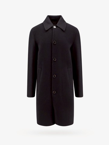 Wool coat with check lining - BURBERRY - gender_Man