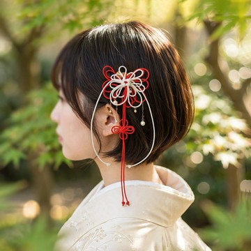 日式髮梳 小飾結 蘊藏著迷戀【輕巧簡約日式髮型】適用於浴衣、和服、七五三及成人式。