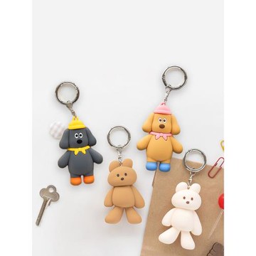 韓國romane可愛硅膠卡通公仔ins鑰匙扣鑰匙圈包包配飾AirPods掛件