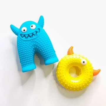 MODACore 寵物-狗貓紓壓磨牙玩具-小怪獸+圈圈兩件C組-潔齒自嗨耐咬解悶寵物玩具