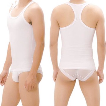 螺紋棉彈力緊身工字背心男士純棉黑白色透氣吸汗打底跨欄運動背心