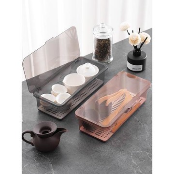 茶具收納盒桌面防塵帶蓋放功夫茶杯裝茶葉碗茶壺可疊加儲存置物架