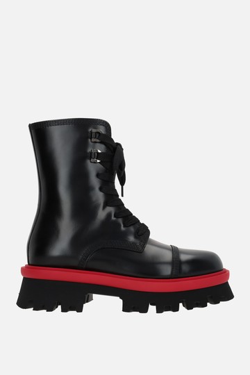 FERRAGAMO Kira brushed leather combat boots Woman