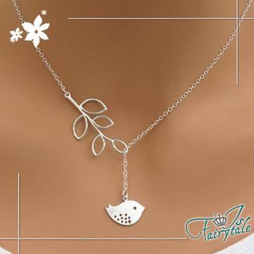 【伊飾童話】吟唱鳥兒＊葉片伸縮項鍊