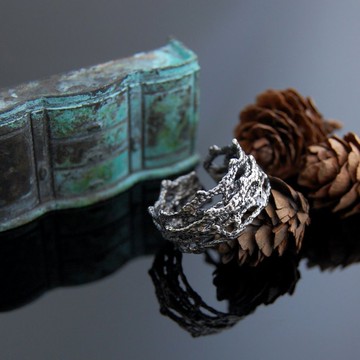 蕾絲漫步銀戒-編號5(復古。活圍)