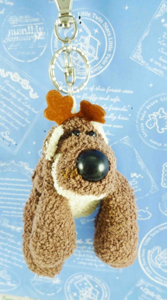 【震撼精品百貨】日本日式精品_狗DOG~絨毛鎖圈-沙包狗-深咖啡