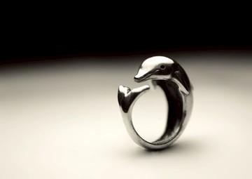 海豚銀戒指