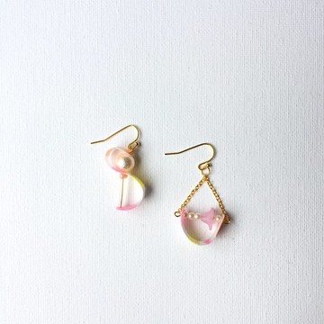 捲捲軟糖-蜜桃夾式/式耳環