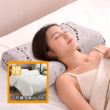 特談【LooCa】石墨烯能量正側睡HT乳膠枕+GF防螨冬被健康組