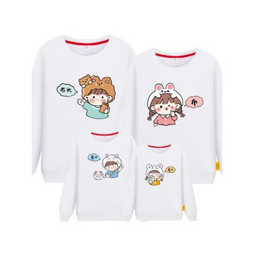 新款潮原創春秋款親子裝一家三四口加絨衛衣秋冬季外套母子家庭裝