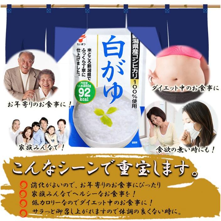 白がゆ250ｇ (たいまつ食品) 低カロリー レトルト おかゆ ダイエット 新潟県産こしひかり コシヒカリ 国内産